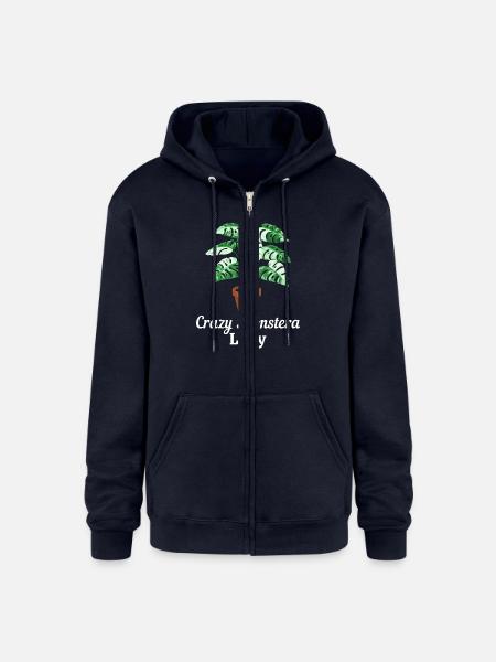 Crazy Monstera Lady - Champion Unisex Full Zip Hoodie - navy