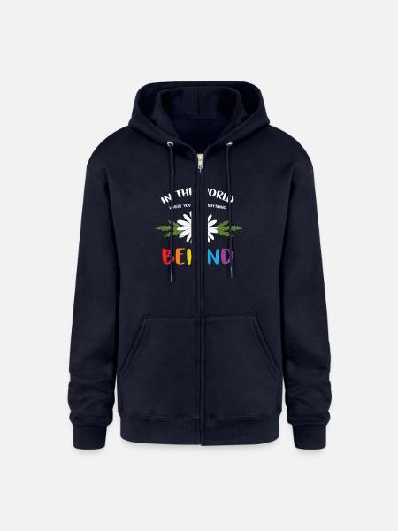 Be Anything Be Kind Pride - Champion Unisex Full Zip Hoodie - navy