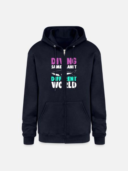 Diving Quote - Champion Unisex Full Zip Hoodie - navy