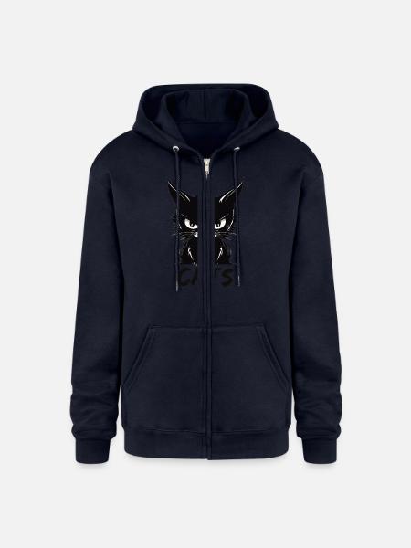 Cats Cute Annoyed Cat Face - Champion Unisex Full Zip Hoodie - navy