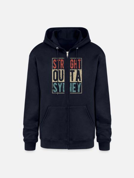 Straight outta Sydney - Champion Unisex Full Zip Hoodie - navy
