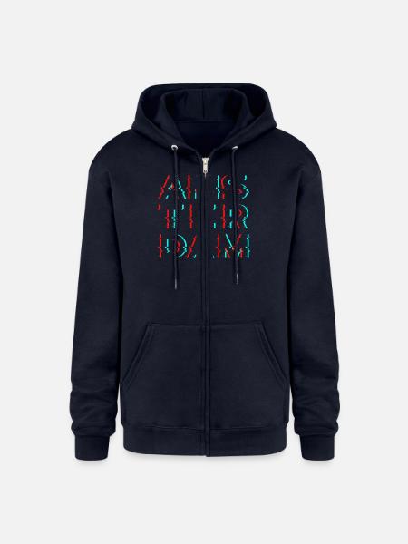 Glitchy Amsterdam - Champion Unisex Full Zip Hoodie - navy