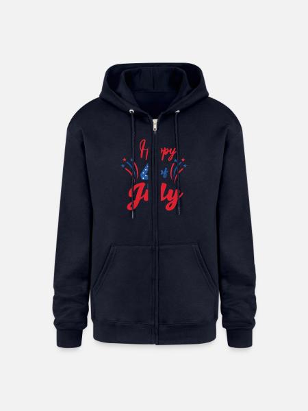 Happy 4th Of July - Champion Unisex Full Zip Hoodie - navy