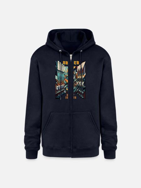 Abstract mirrored figure - Champion Unisex Full Zip Hoodie - navy
