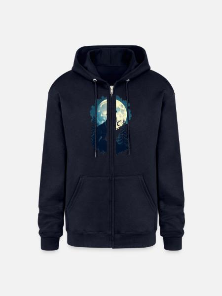 Wolf - Champion Unisex Full Zip Hoodie - navy