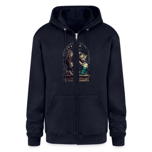 Lucky Last Call Cat Graphic Tee - Champion Unisex Full Zip Hoodie