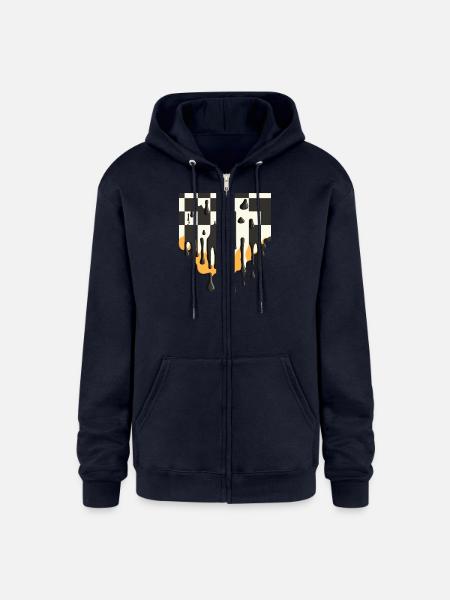 Melting Checkerboard - Champion Unisex Full Zip Hoodie - navy