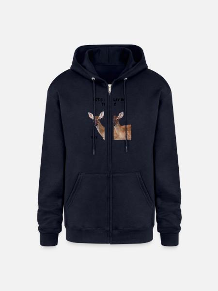 Risky Deer - Champion Unisex Full Zip Hoodie - navy