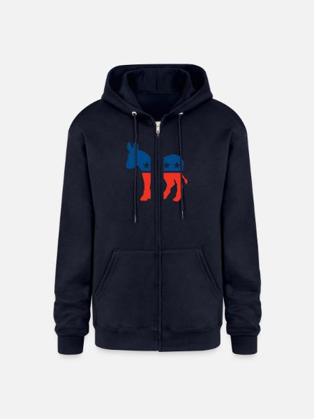 Democrat Logo - Champion Unisex Full Zip Hoodie - navy