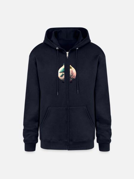 Bonsai Tree Terrarium - Champion Unisex Full Zip Hoodie - navy