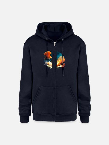 Rocket Away - Champion Unisex Full Zip Hoodie - navy