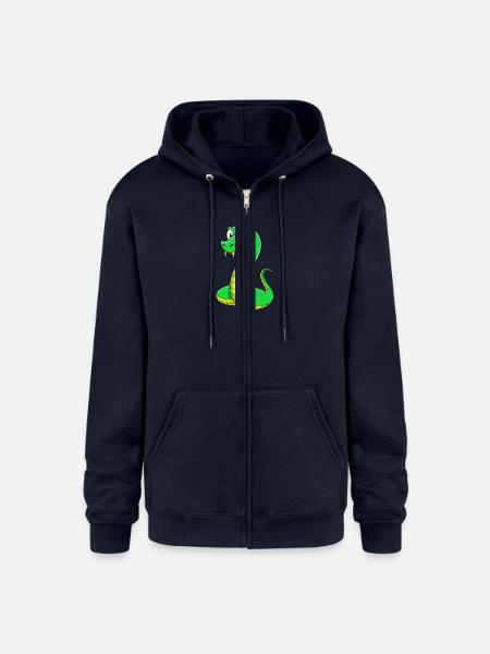 Disgusted Serpent: A Snaky Expression - Champion Unisex Full Zip Hoodie - navy