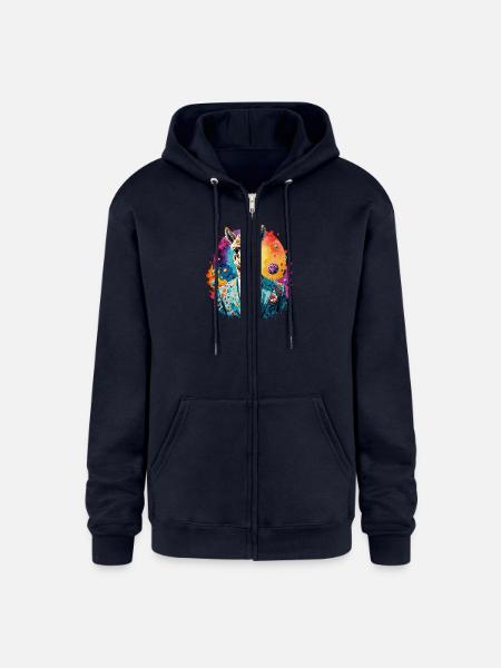 Alpaca in suit - Champion Unisex Full Zip Hoodie - navy