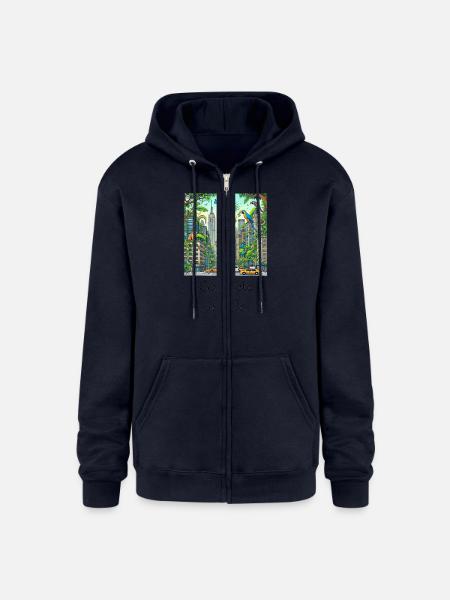 Concrete Jungle - Champion Unisex Full Zip Hoodie - navy