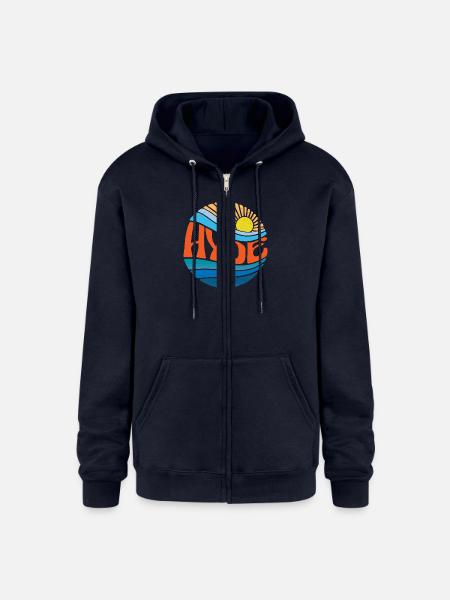 Hyde Shirt Vintage Sunset Hyde Groovy Tie Dye - Champion Unisex Full Zip Hoodie - navy