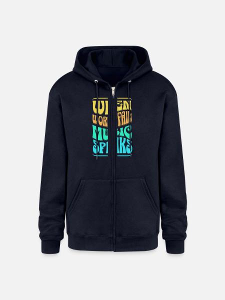 Music Speaks - Champion Unisex Full Zip Hoodie - navy