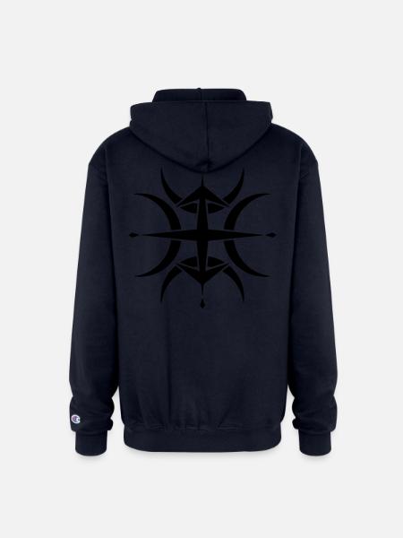 Tribal Compass Crop Circle - Champion Unisex Full Zip Hoodie - navy