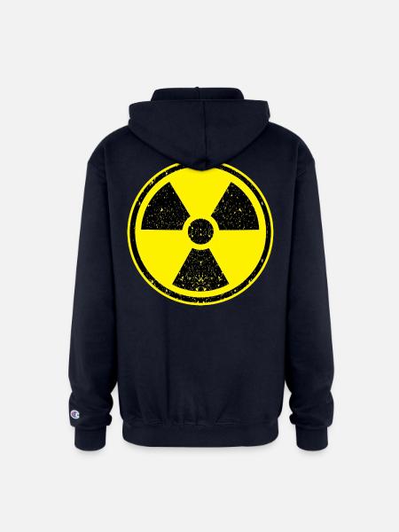 Nuclear Radiation symbol - Champion Unisex Full Zip Hoodie - navy
