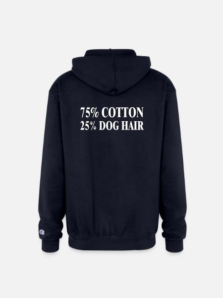 Dog Hair Cotton Blend Tee - Champion Unisex Full Zip Hoodie - navy