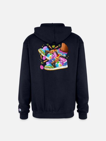 Easter Sneakers - Champion Unisex Full Zip Hoodie - navy