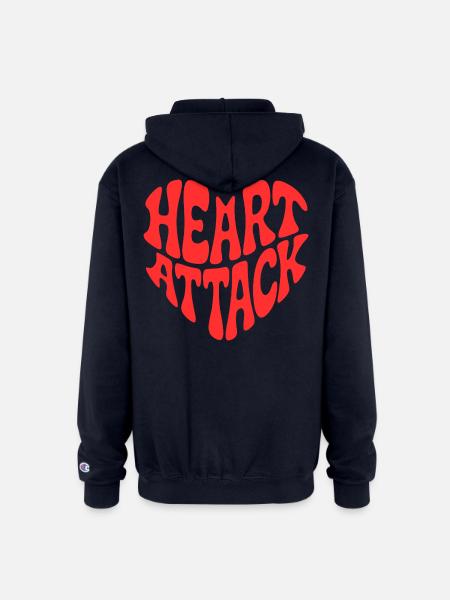 HEART ATTACK - Champion Unisex Full Zip Hoodie - navy