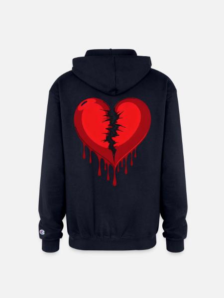 broken heart - Champion Unisex Full Zip Hoodie - navy