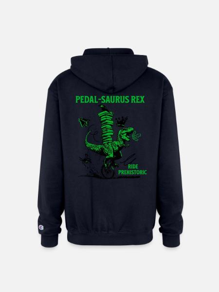 Pedal-Saurus Rex – Ride Prehistoric - Champion Unisex Full Zip Hoodie - navy