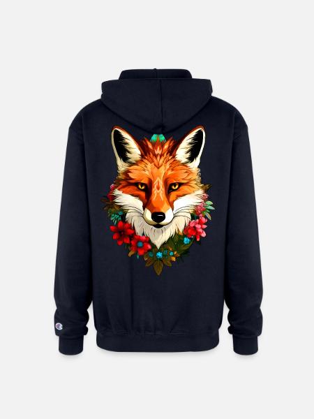 Foxes Style - Champion Unisex Full Zip Hoodie - navy