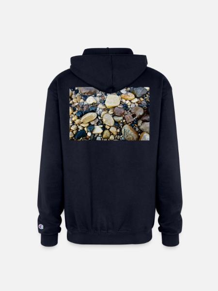 wet beach with lock - Champion Unisex Full Zip Hoodie - navy