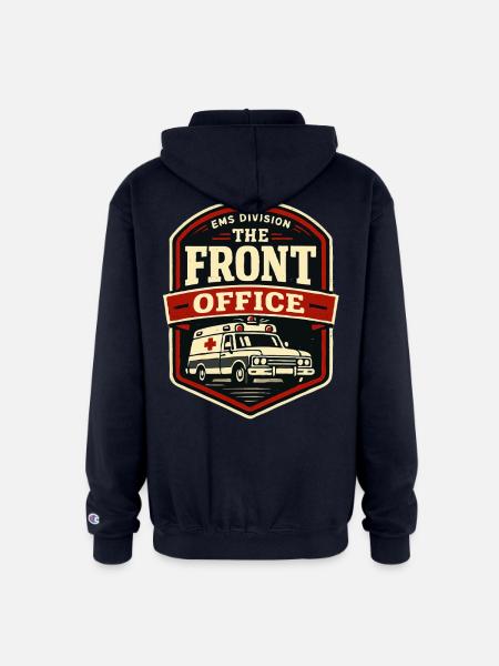 EMS Front Office Driver Badge - Champion Unisex Full Zip Hoodie - navy