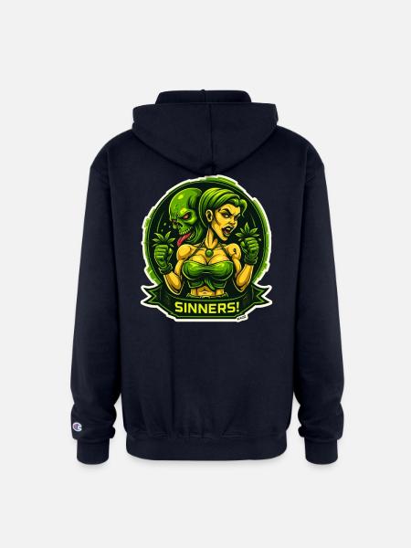 Sinners! Green Femme vs Demon - Champion Unisex Full Zip Hoodie - navy