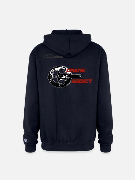 Crank Addict Cycle Gear - Champion Unisex Full Zip Hoodie - navy