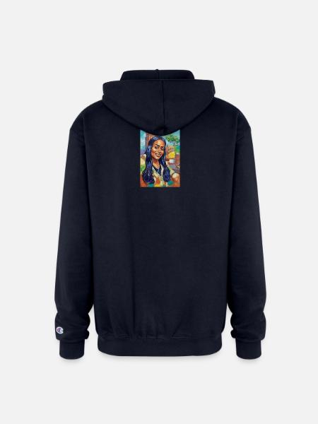 Bluehair City Portrait - Champion Unisex Full Zip Hoodie - navy