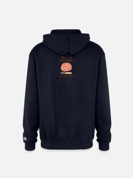 Brain Loading Please Wait - Champion Unisex Full Zip Hoodie - navy