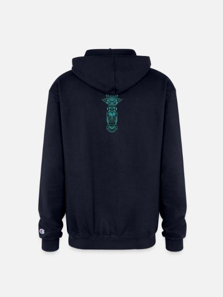 Neon Circuit Totem - Champion Unisex Full Zip Hoodie - navy