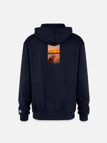 Sunset Blossom Shore - Champion Unisex Full Zip Hoodie - navy