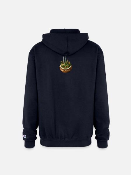 Malaysia Coconut Cityscape - Champion Unisex Full Zip Hoodie - navy