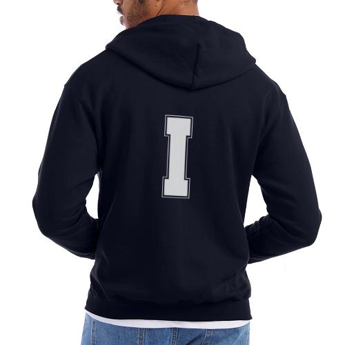 White Letter I – Varsity Alphabet Monogram - Champion Unisex Full Zip Hoodie
