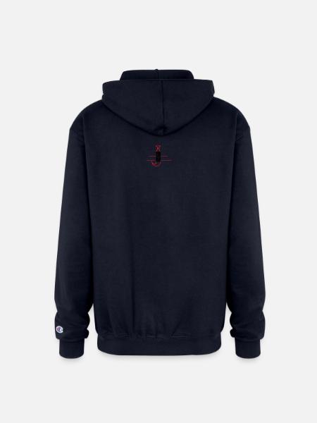 Neon Grid Microchip Icon - Champion Unisex Full Zip Hoodie - navy