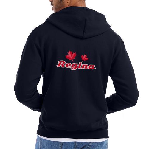 Regina with two red maple leaves - Champion Unisex Full Zip Hoodie