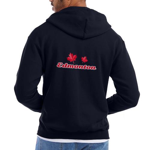 Edmonton with two red maple leaves - Champion Unisex Full Zip Hoodie