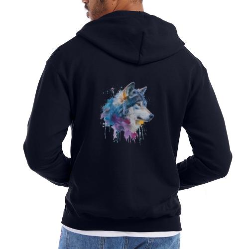 Splash-Art Wolf Head - Champion Unisex Full Zip Hoodie