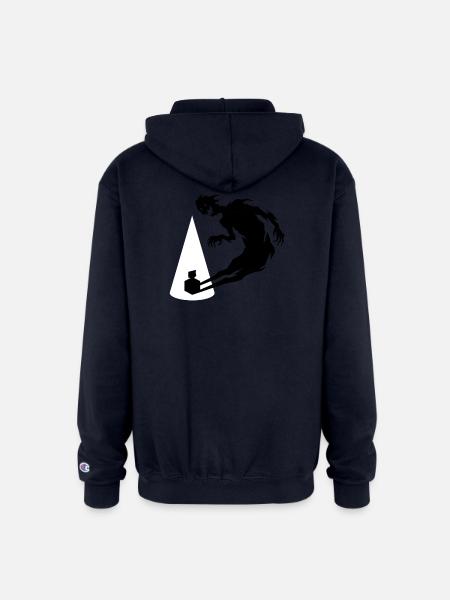 Cone Silhouette with Leaning Figure - Champion Unisex Full Zip Hoodie - navy