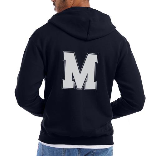 White Letter M – Varsity Alphabet Monogram - Champion Unisex Full Zip Hoodie
