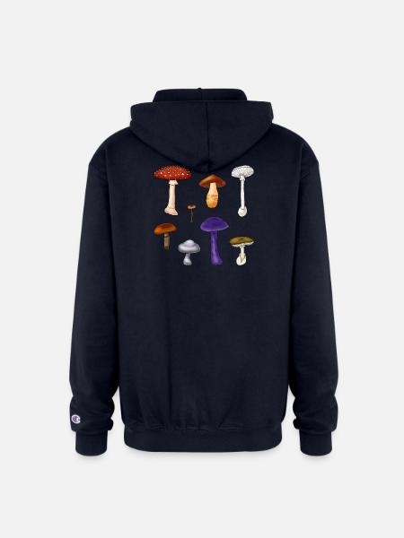 Poisonous Mushrooms - Champion Unisex Full Zip Hoodie - navy