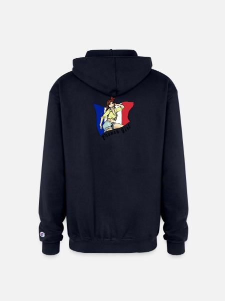 France girl flag design - Champion Unisex Full Zip Hoodie - navy