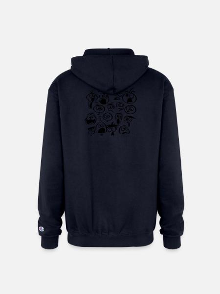 Funny Faces - Champion Unisex Full Zip Hoodie - navy