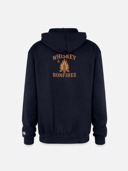 Whiskey Bonfires Outdoor Logo - Champion Unisex Full Zip Hoodie - navy