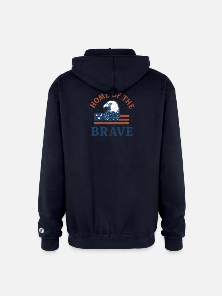 Patriotic Eagle with Bold Text - Champion Unisex Full Zip Hoodie - navy