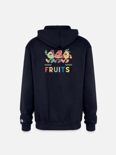 Playful Fruit - Champion Unisex Full Zip Hoodie - navy